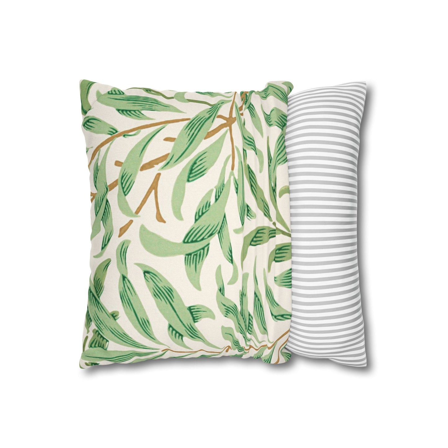 Willow Boughs Printed Square Pillow Cover (No Insert) - Multiple Sizes (14"x14", 16"x16", 18"x18", 20"x20"), Includes zipper closure