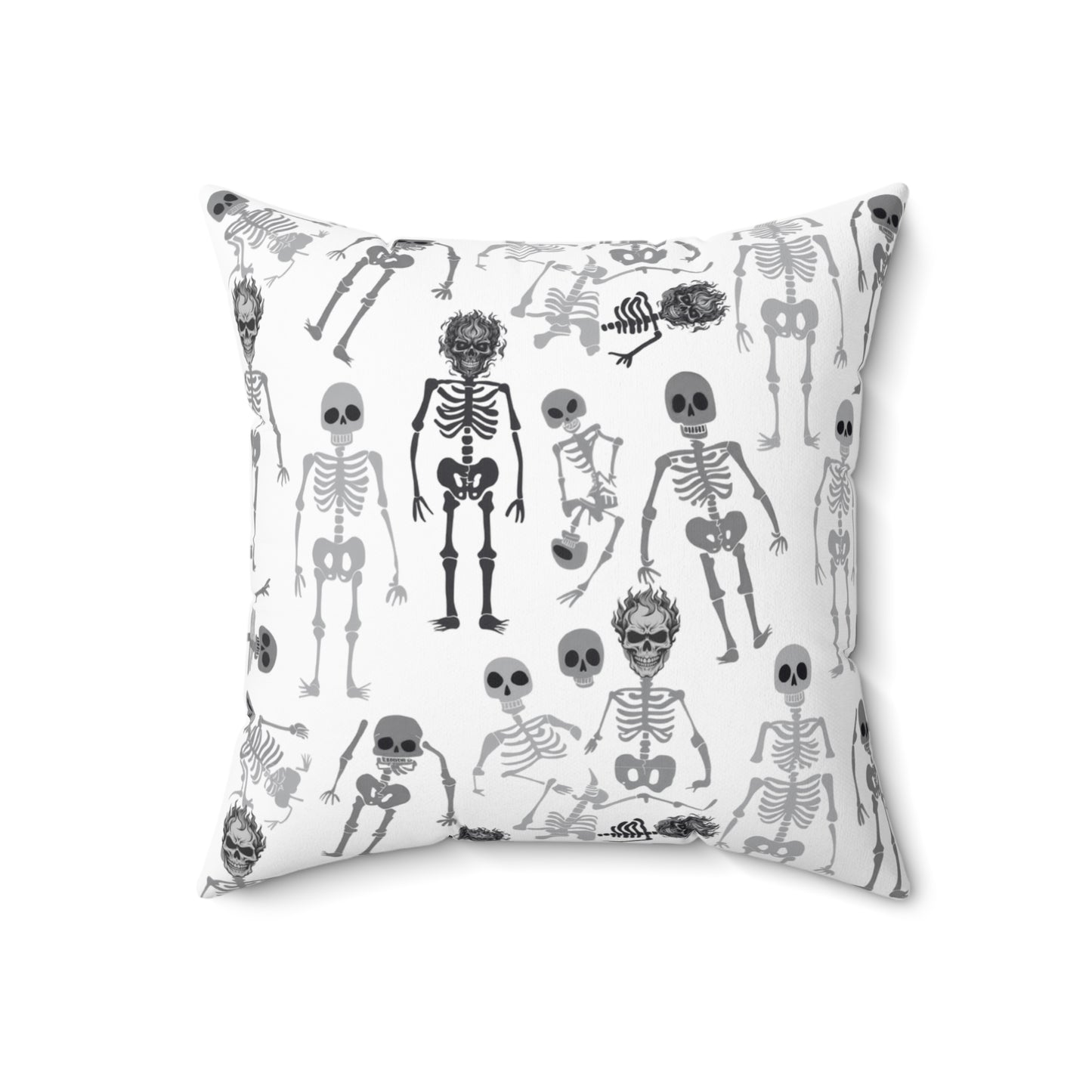 Skeletons Pillow (includes insert) Multiple Sizes (14"x14", 16"x16", 18"x18", 20"x20") - Spooky Skeleton Pattern Pillow Halloween Home Decor, Skeleton Throw Pillow, Halloween Home Accent - Price for 1 pillow