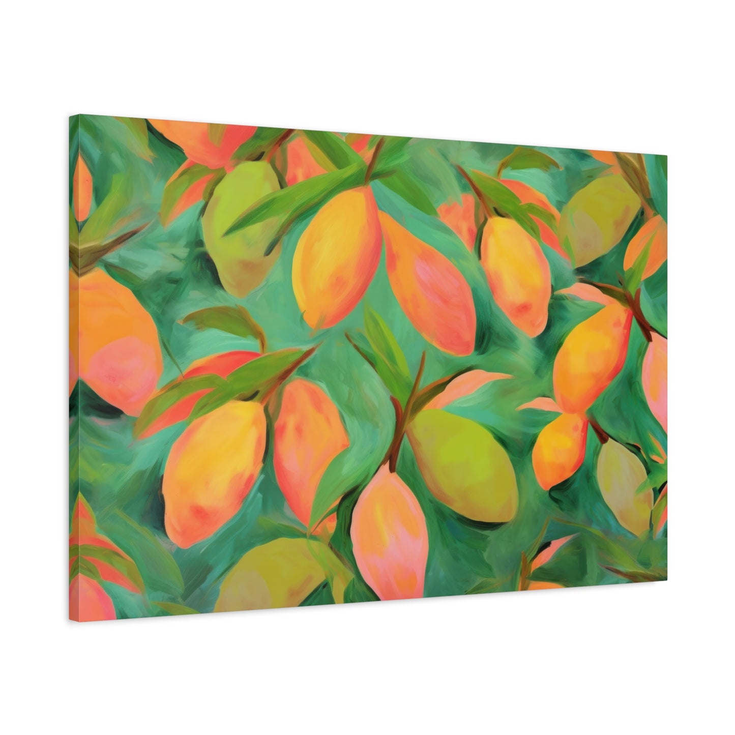 Mangoes Canvas Art Print - Multiple Sizing Options - Vibrant Mango Canvas Wall Art Print, Colorful Wall Decor, Perfect for Gifts, Mango Lover's Decor