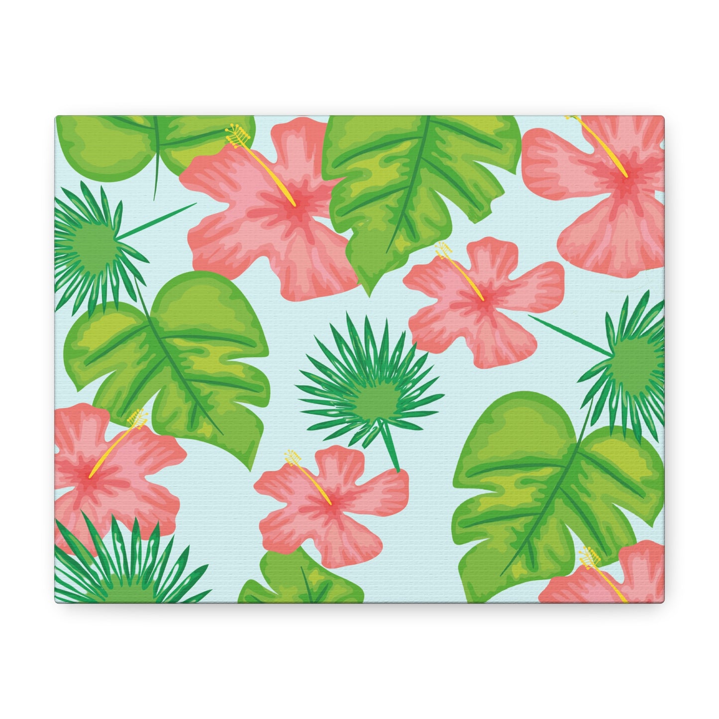 Tropical Island Canvas Art Print - Multiple Sizing Options - Tropical Art Wall Print, Floral Matte Canvas Home Decor