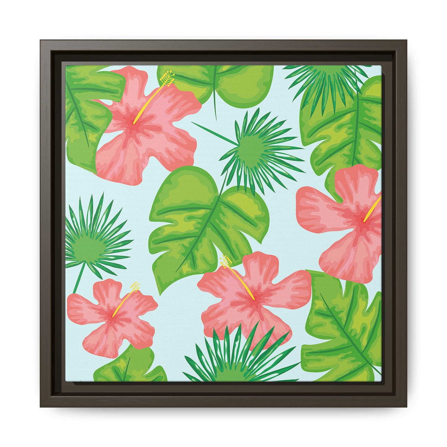 Tropical Island Framed Matte Canvas Art - Multiple Frame Colors & Size Options