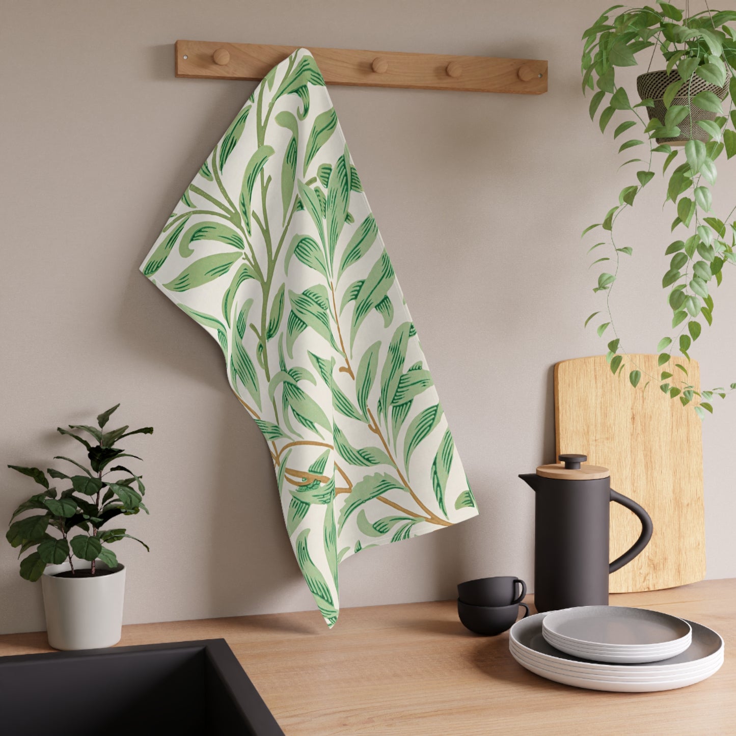Willow Boughs Printed Tea Towels - 100% Cotton Twill, 18" x 30"