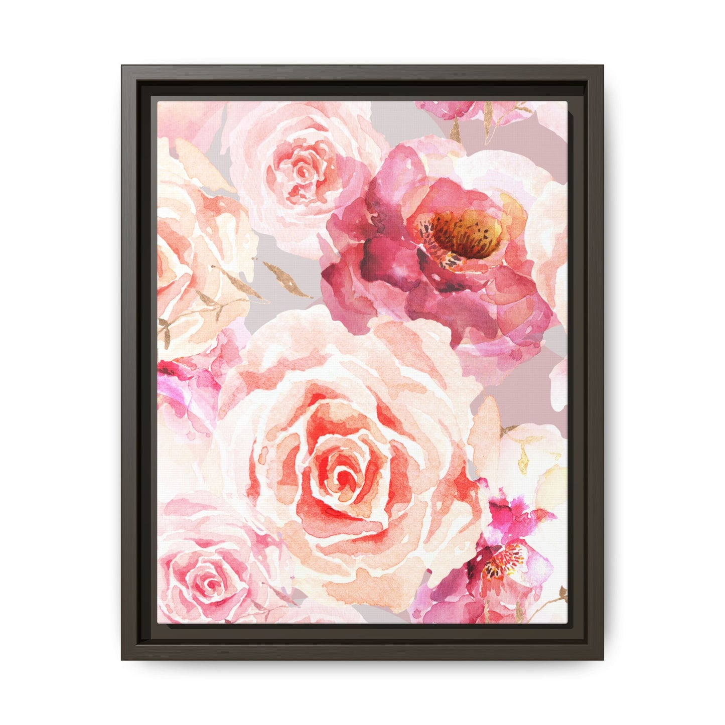 Bohemian Rose Framed Matte Canvas Art - Multiple Frame Colors & Size Options