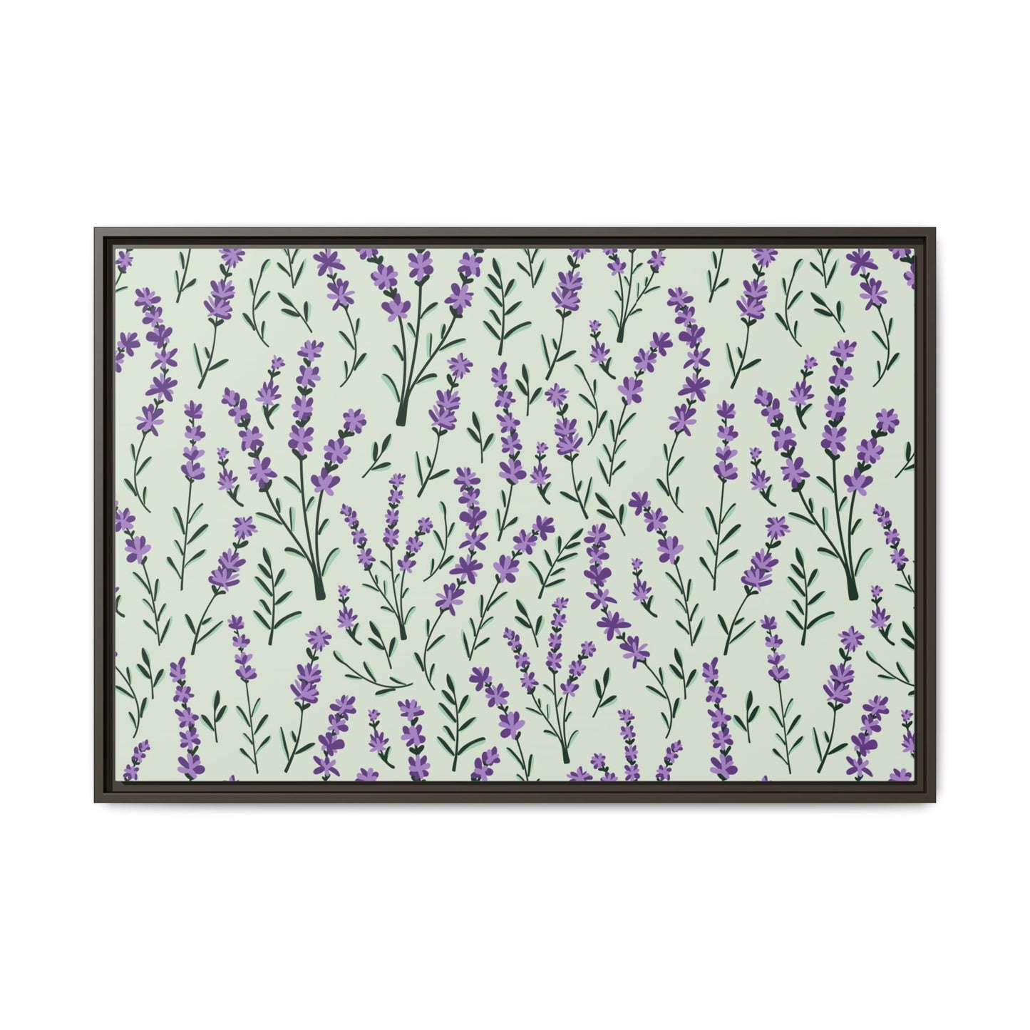 Lavender Sage Framed Matte Canvas Art - Multiple Frame Color & Size Options