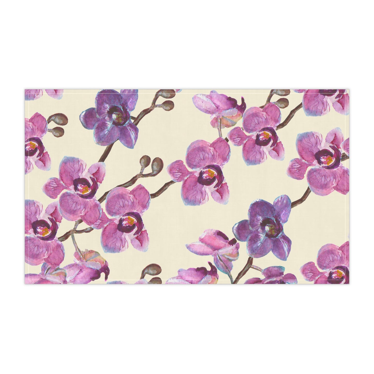 Vanilla Orchid Printed Tea Towels - 100% Cotton Twill, 18" x 30"