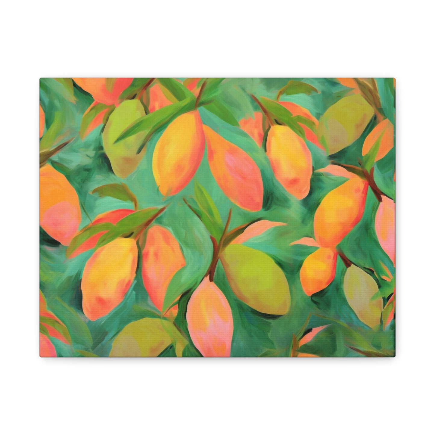 Mangoes Canvas Art Print - Multiple Sizing Options - Vibrant Mango Canvas Wall Art Print, Colorful Wall Decor, Perfect for Gifts, Mango Lover's Decor