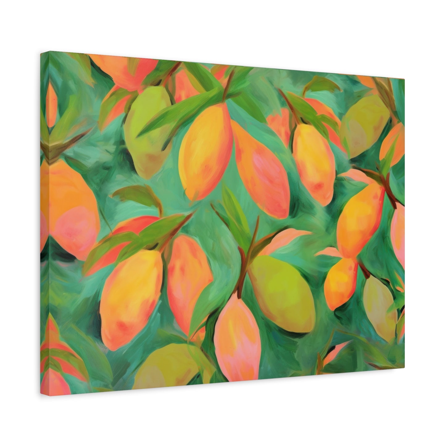 Mangoes Canvas Art Print - Multiple Sizing Options - Vibrant Mango Canvas Wall Art Print, Colorful Wall Decor, Perfect for Gifts, Mango Lover's Decor