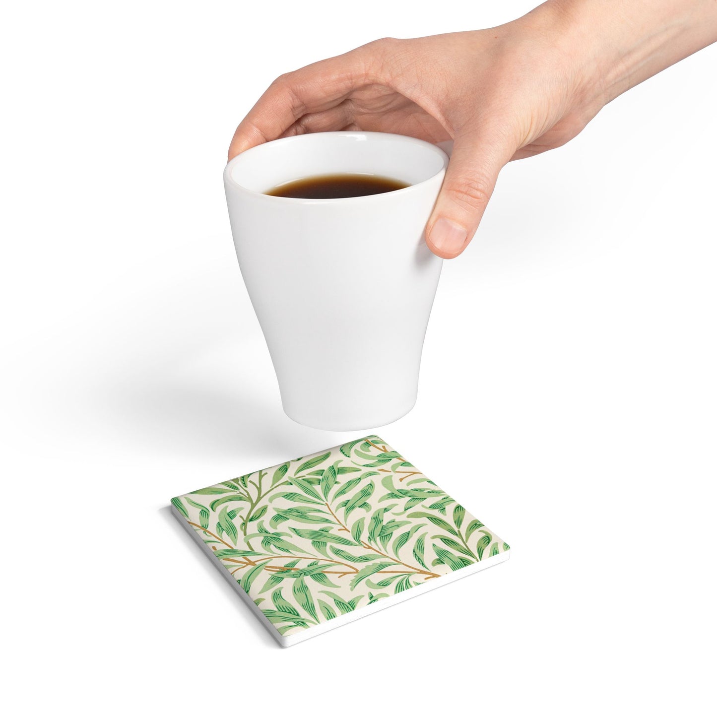 Willow Boughs - Ceramic Tile Coaster, Cork Backed - Round or Square Size Choices, Perfect for Home Decor & Gifts - Priced per coaster