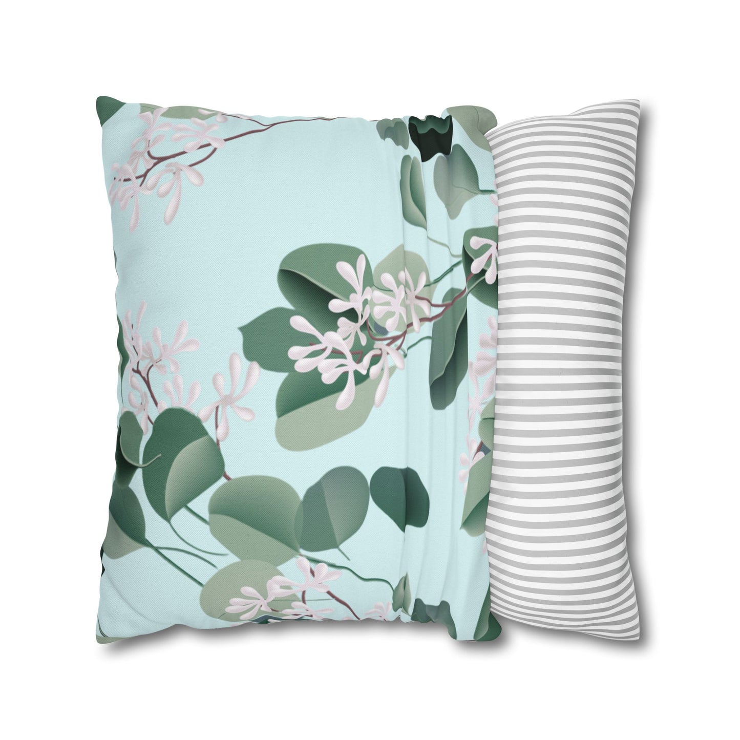 Spa Day Printed Square Pillow Cover (no insert) - Multiple Sizes (14"x14", 16"x16", 18"x18", 20"x20"), Includes zipper closure