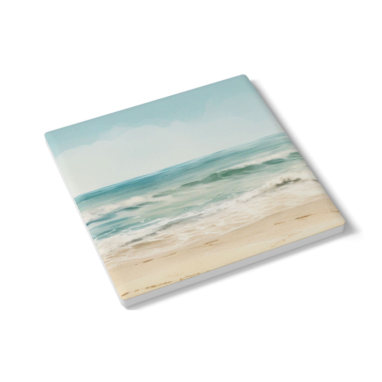 Ocean Breeze - Ceramic Tile Coaster, Cork Backed - Round or Square Size Choices, Perfect for Coastal Home Decor & Gifts - Priced per coaster