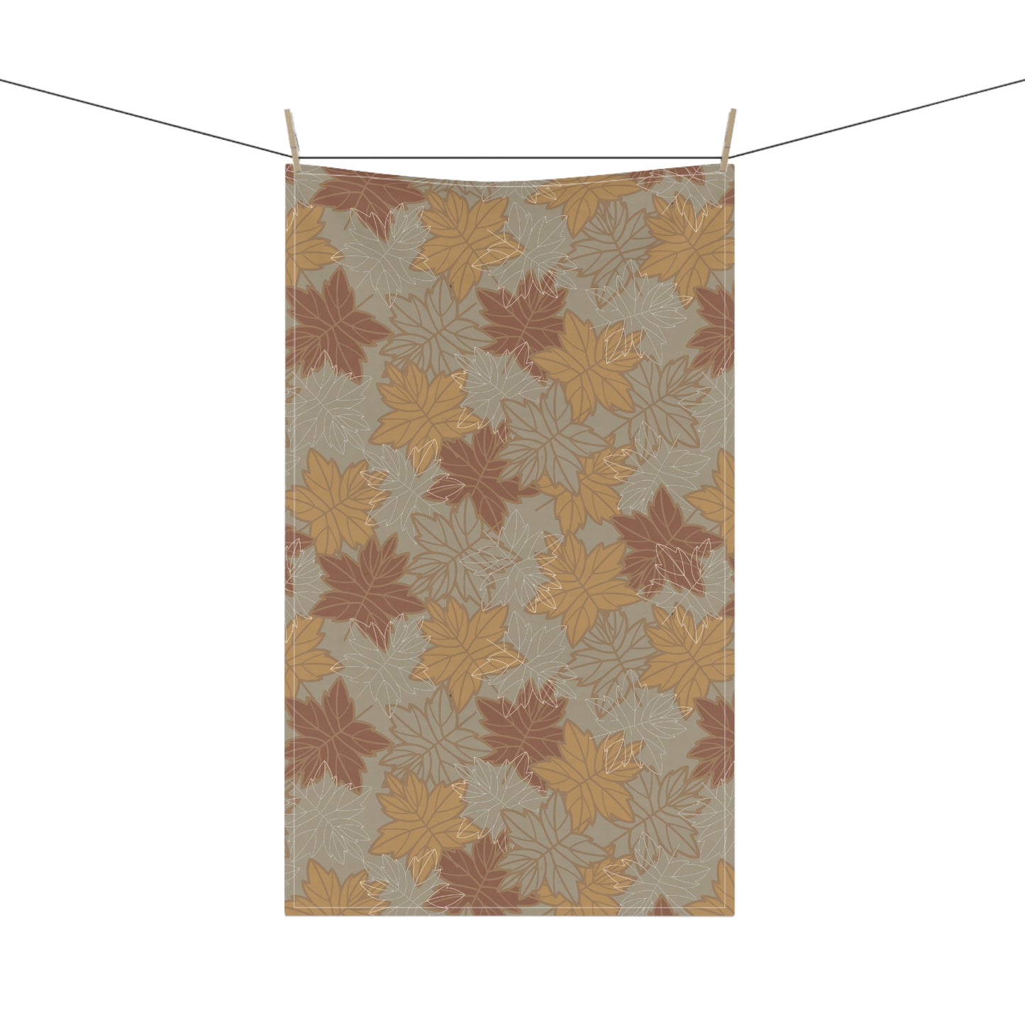 Earthy Leaves Tea Towels - 18" x 30", 100% Cotton - Fall Autumn Kitchen Towels, Cotton Kitchen Towels, Thanksgiving Tea Towel, Gift for Housewarming, Thanksgiving Kitchen Towel - Priced per towel