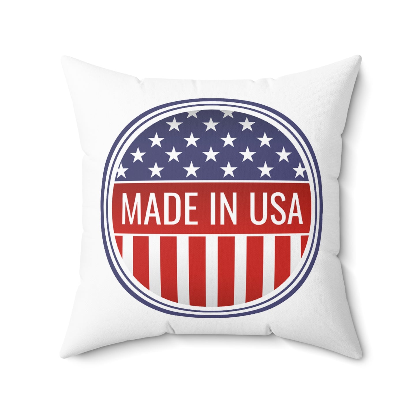 Made in USA Printed Square Pillow Cover with Insert - Multiple Sizes (14"x14", 16"x16", 18"x18", 20"x20"), Includes insert and zipper closure - Patriotic Square Pillow, Made in USA Home Decor, Independence Day Gift
