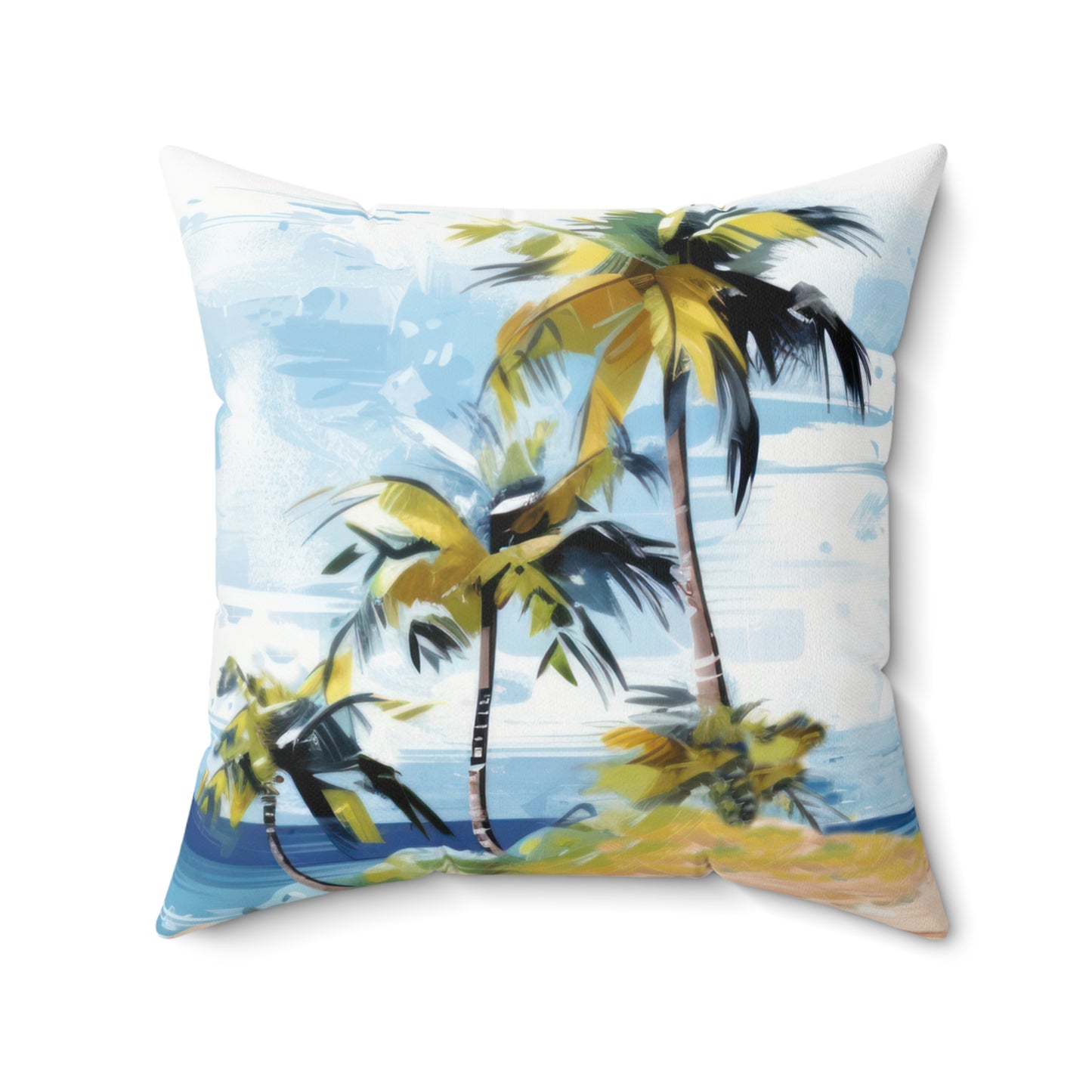 Tropical Retreat Printed Square Pillow Cover with Insert - Multiple Sizes (14"x14", 16"x16", 18"x18", 20"x20"), Includes insert and zipper closure