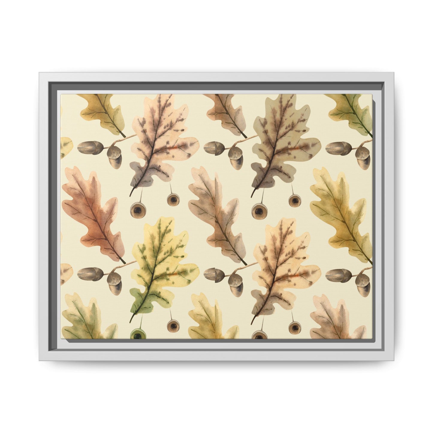 Oak Leaves Framed Matte Canvas Art - Multiple Frame Colors & Size Options