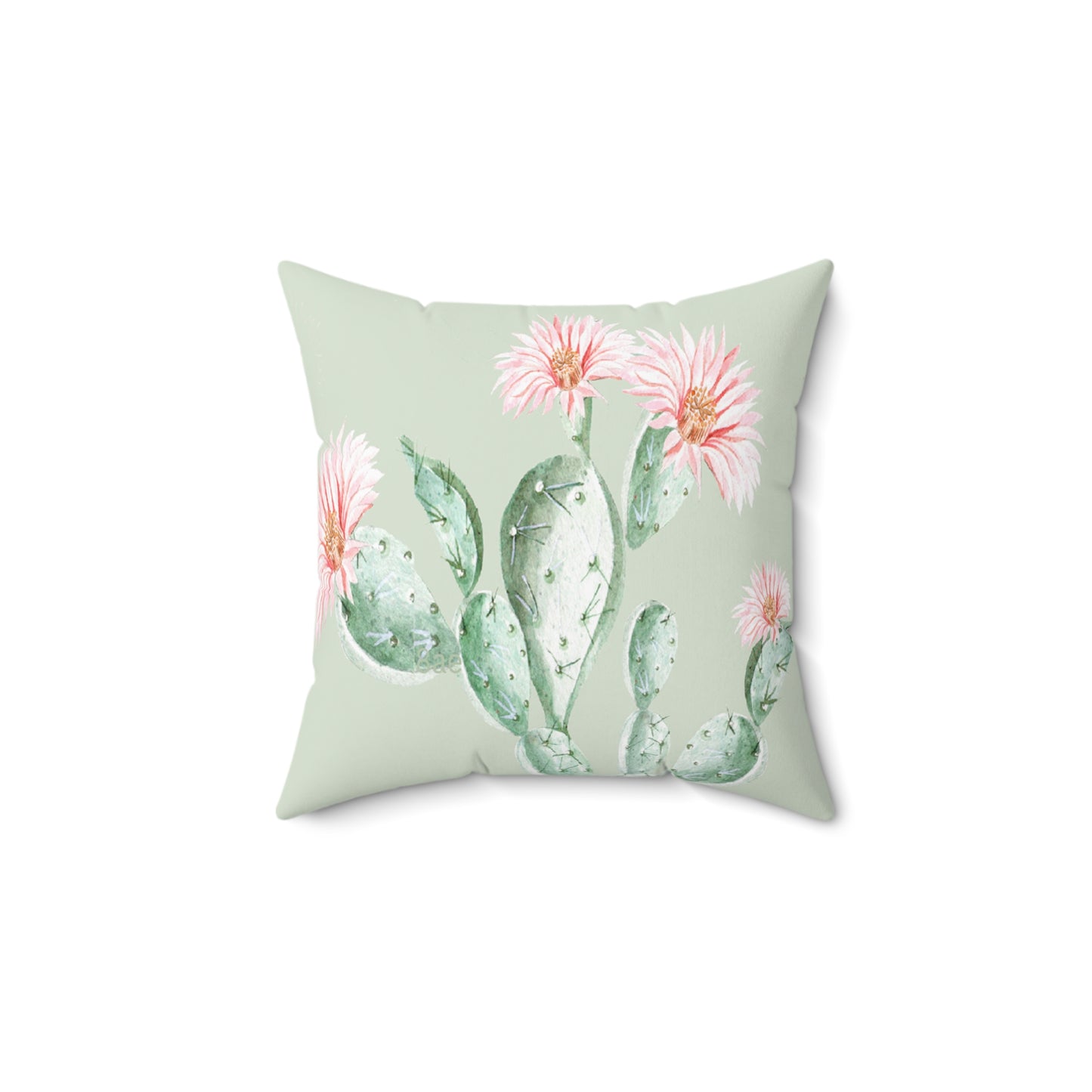 Cactus Flower Printed Square Pillow Cover with Insert - Multiple Sizes (14"x14", 16"x16", 18"x18", 20"x20"), Includes insert and zipper closure