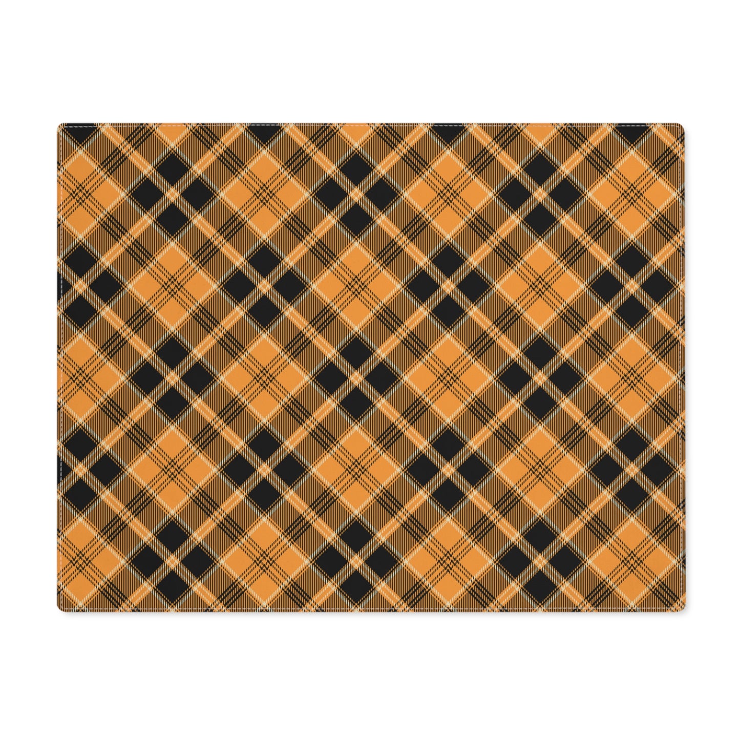 Halloween Plaid Placemat - 8" × 14" Cotton Twill, Halloween Table Decor, Fall Decor, Thanksgiving Table Setting, Halloween Table Decor - Price for 1 placemat