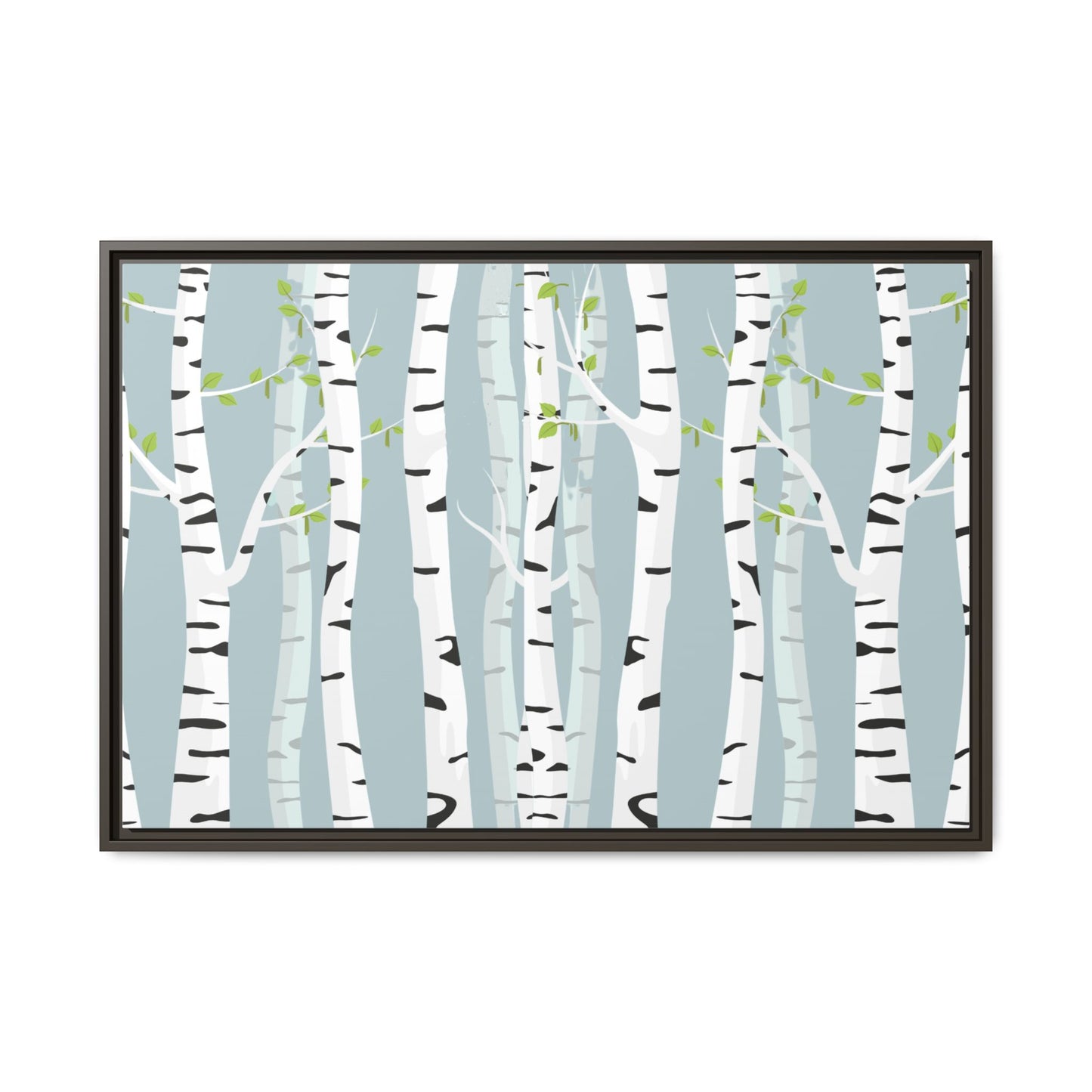White Birch Framed Matte Canvas Art - Multiple Frame Colors & Size Options