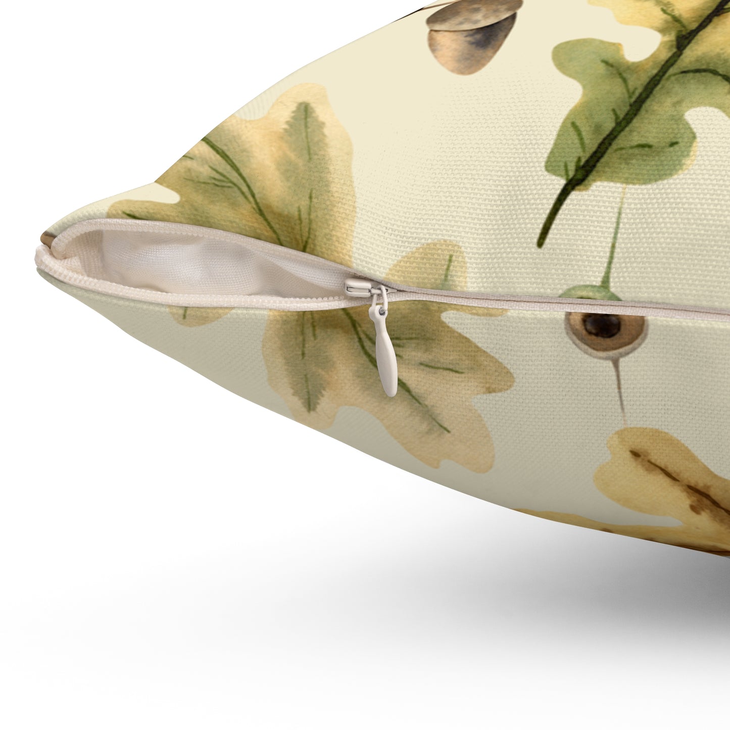 Oak Leaves Printed Square Pillow Cover with Insert - Multiple Sizes (14"x14", 16"x16", 18"x18", 20"x20"), Includes insert and zipper closure
