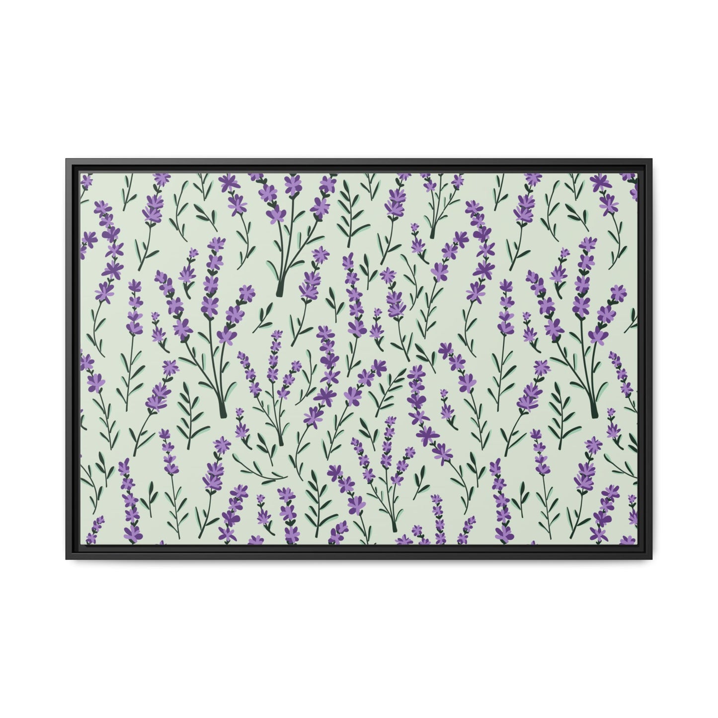 Lavender Sage Framed Matte Canvas Art - Multiple Frame Color & Size Options