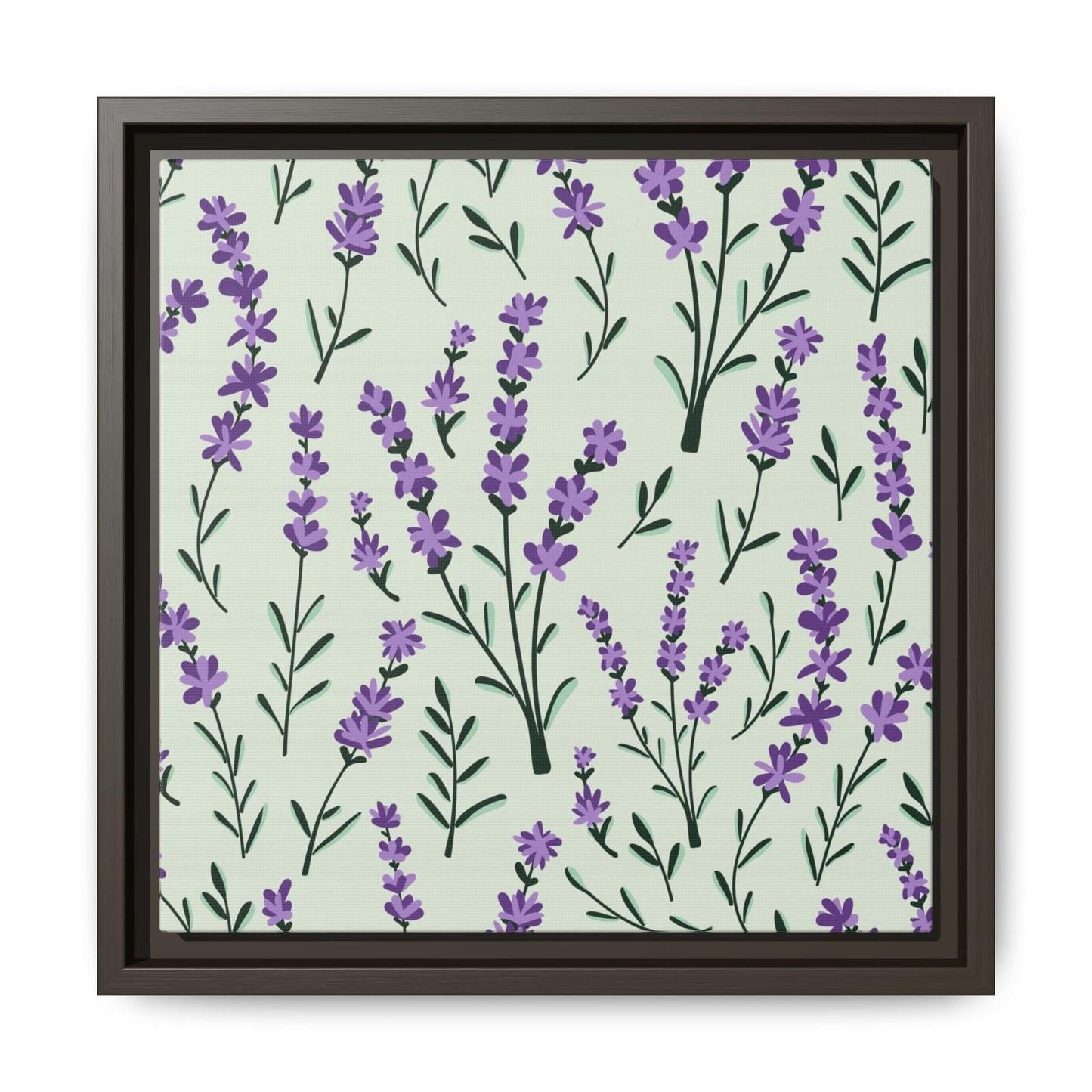 Lavender Sage Framed Matte Canvas Art - Multiple Frame Color & Size Options