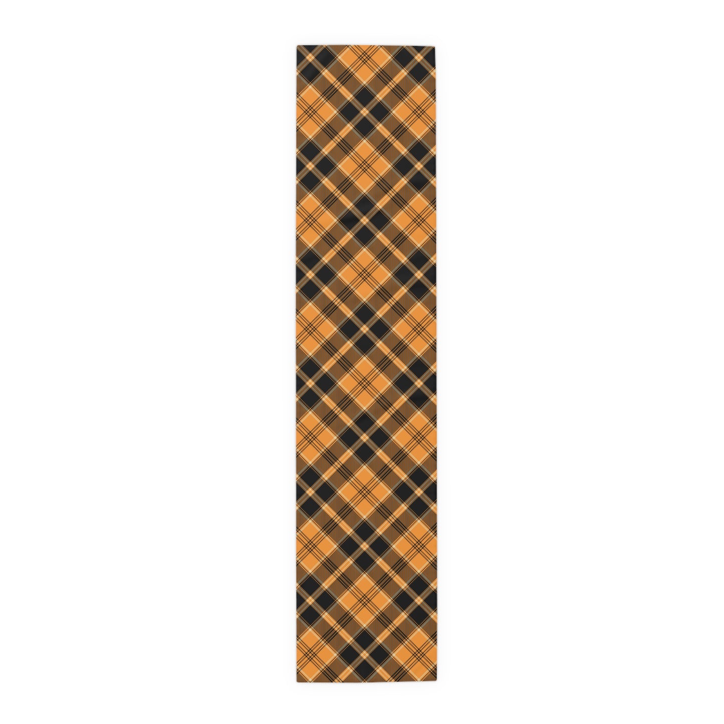 Halloween Plaid Table Runner 16" x 72" or 16" x 90" Sizes - Halloween Dining Decor, Holiday Table Decor, Fall Autumn Table Runner, Halloween Table Runner - Cotton Twill or Polyester choices