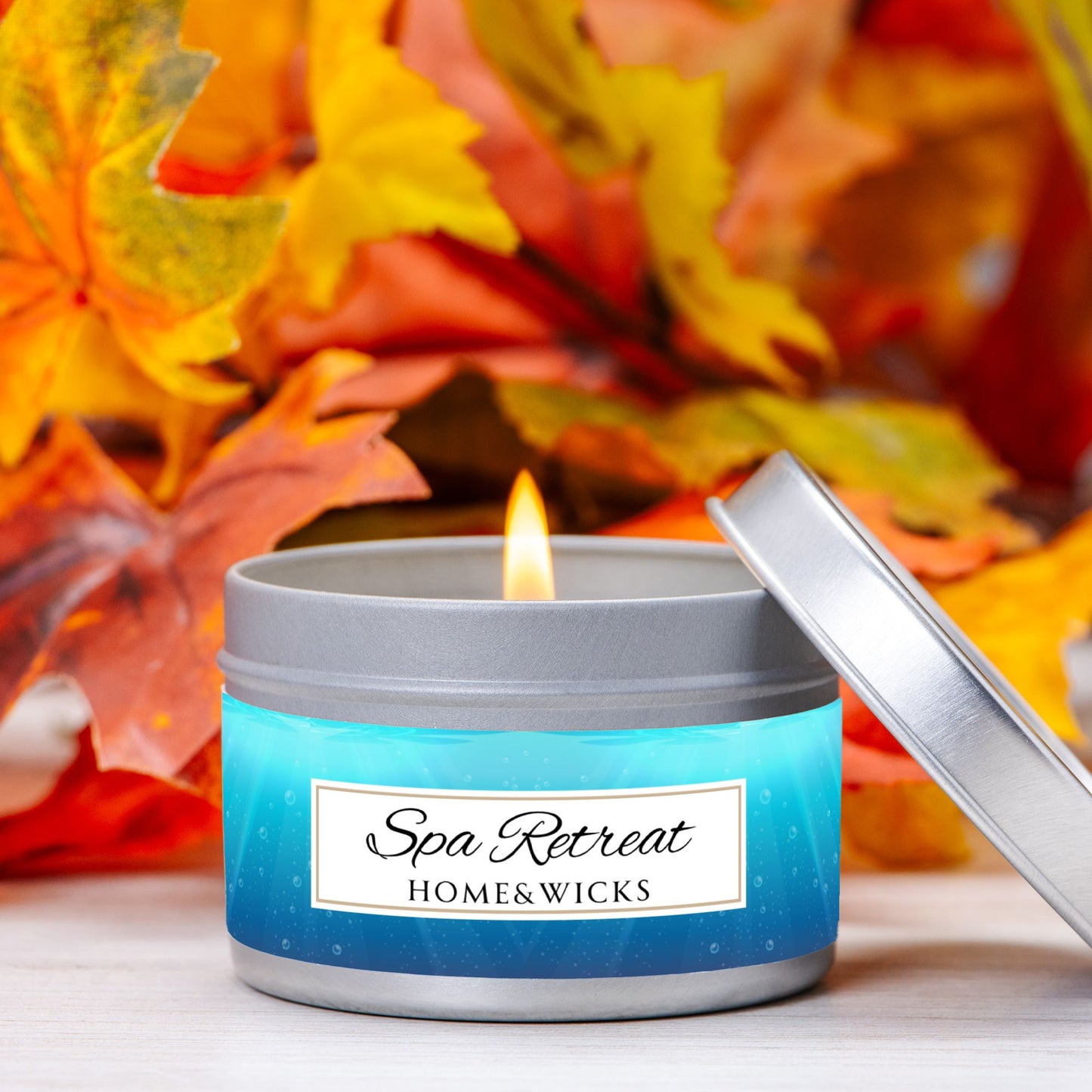 Spa Retreat Coconut Soy Wax Candle, 4 oz. Silver Tin Jar with Lid - Spa Scented Candle, Relaxation Candle, Aromatherapy