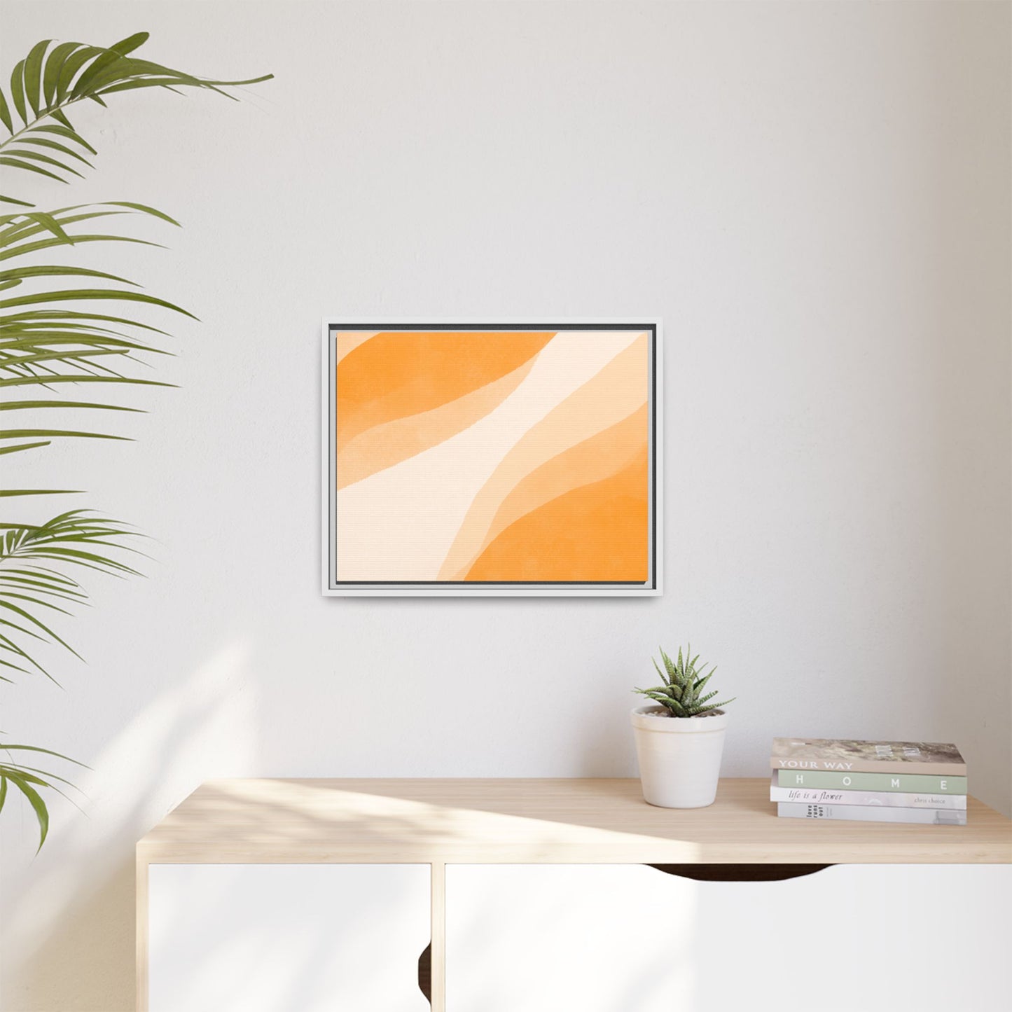 Orange Creamsicle Framed Matte Canvas Art - Multiple Frame Colors & Size Options
