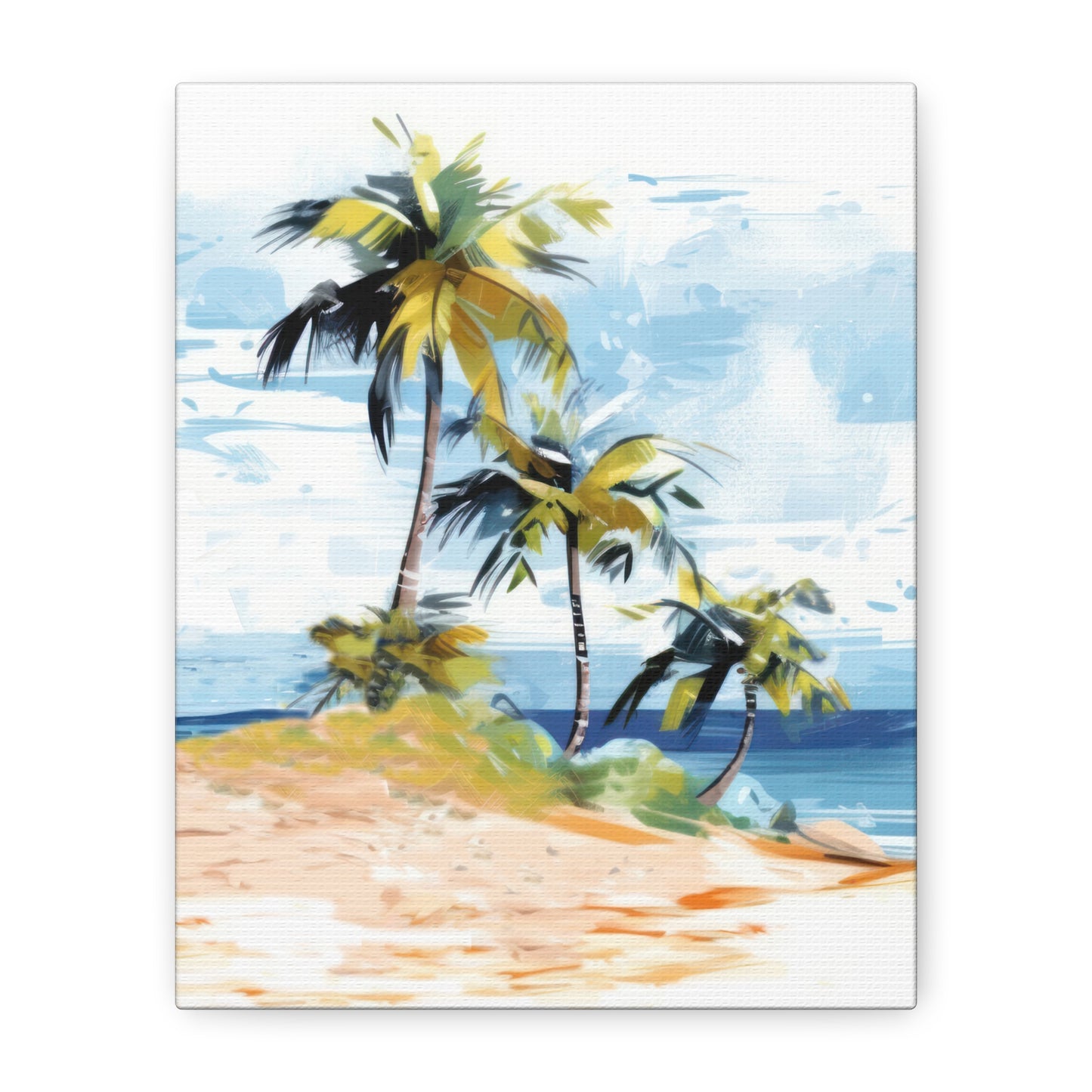 Tropical Retreat Canvas Wall Art Print - Multiple Sizing Options - Tropical Canvas Print, Coastal Wall Art, Beach Decor, Palm Tree Artwork
