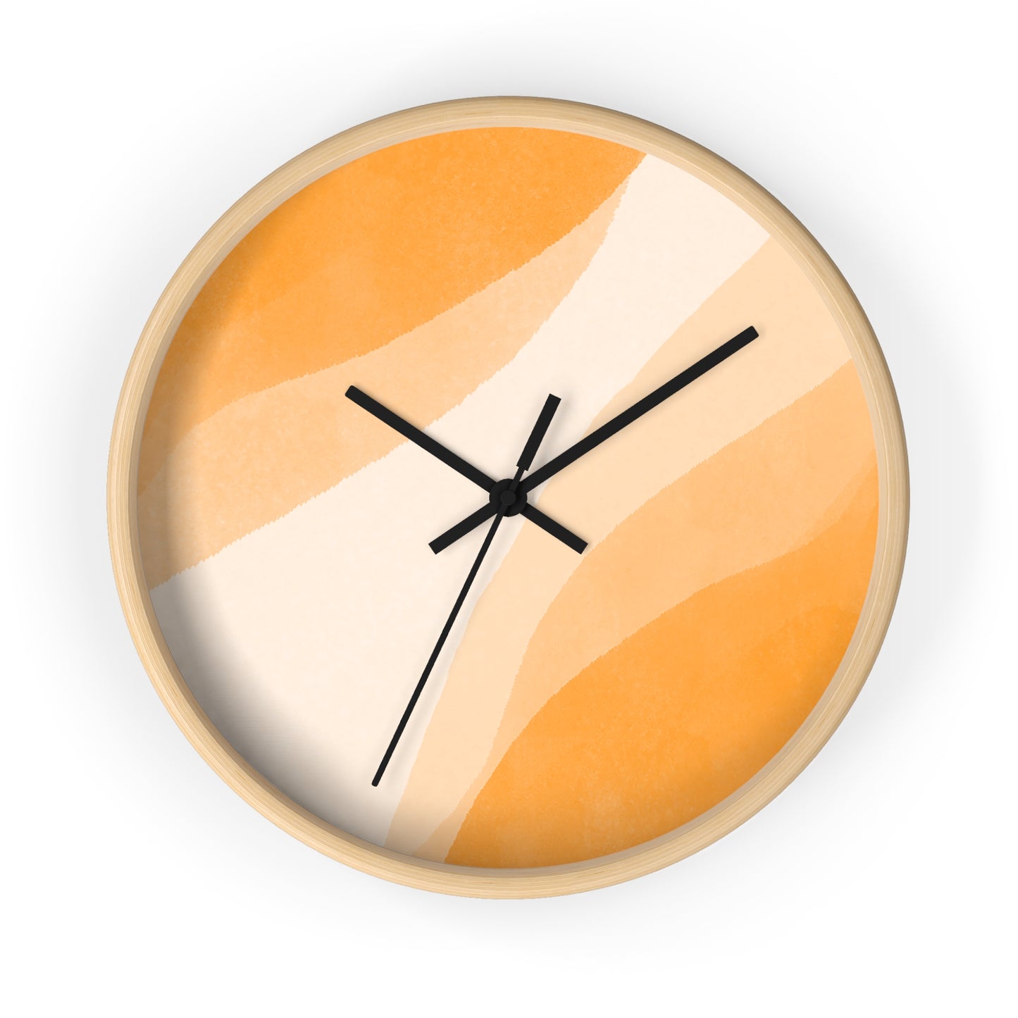 Orange Creamsicle Wall Clock - Select from Black, White or Natural Wood Color