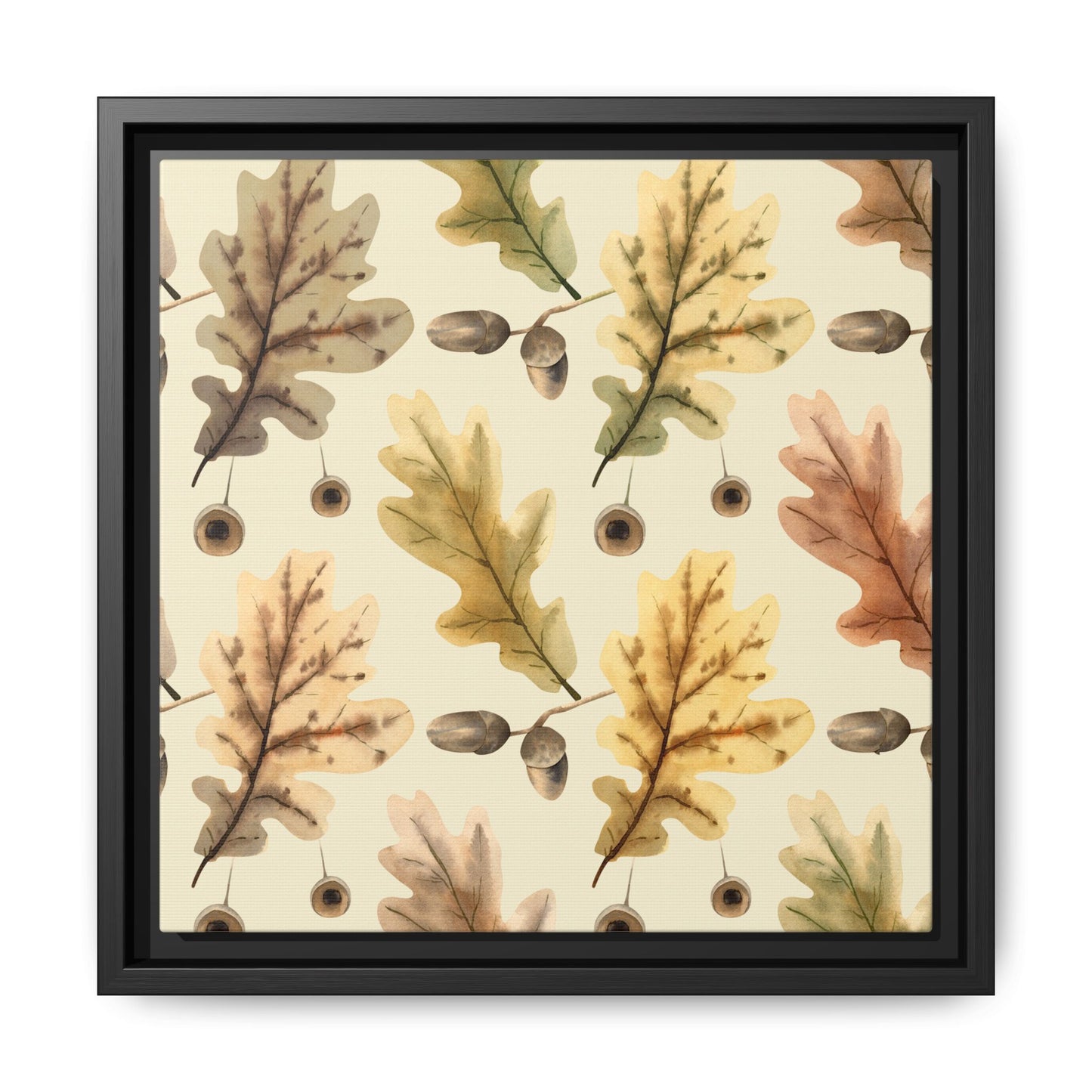 Oak Leaves Framed Matte Canvas Art - Multiple Frame Colors & Size Options