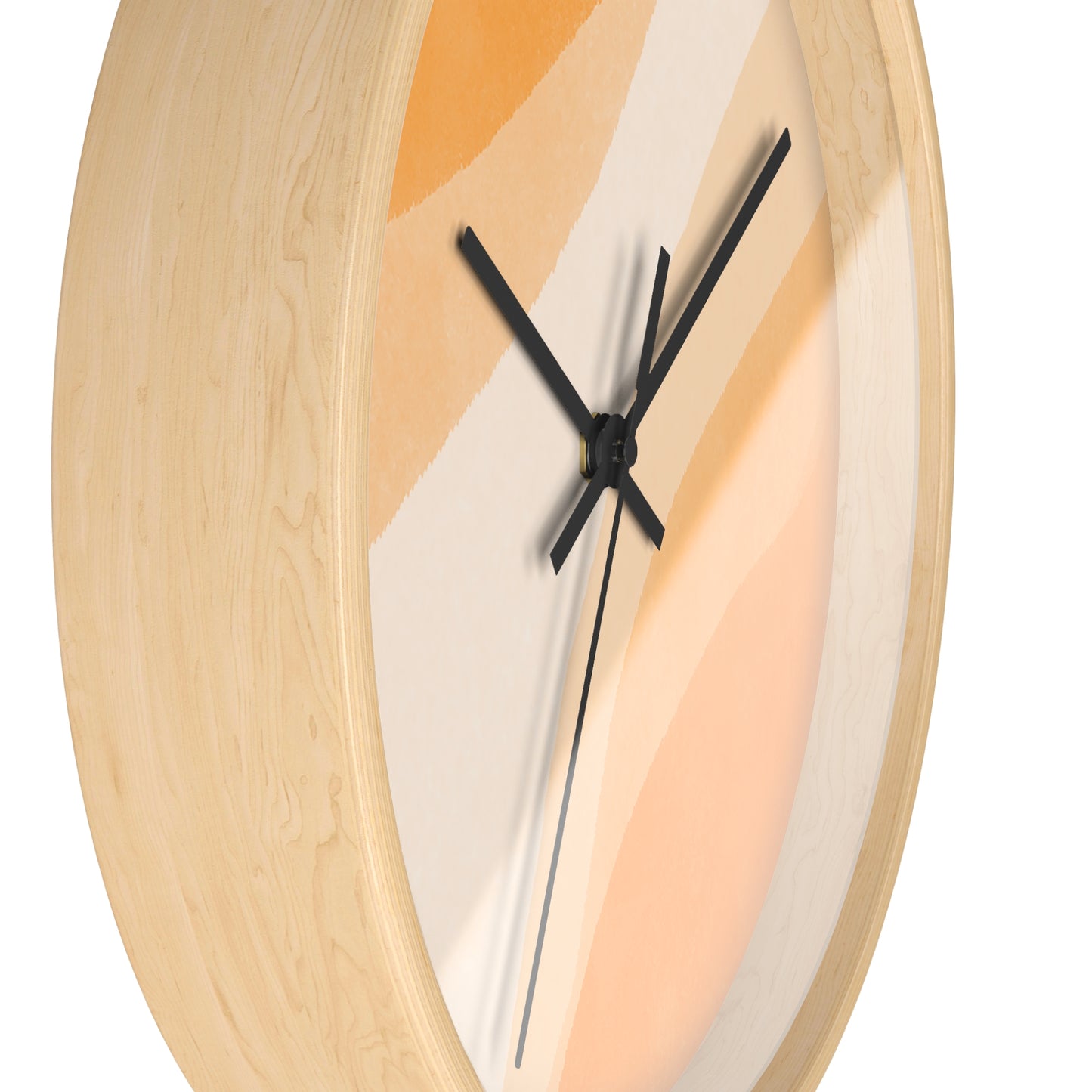 Orange Creamsicle Wall Clock - Select from Black, White or Natural Wood Color