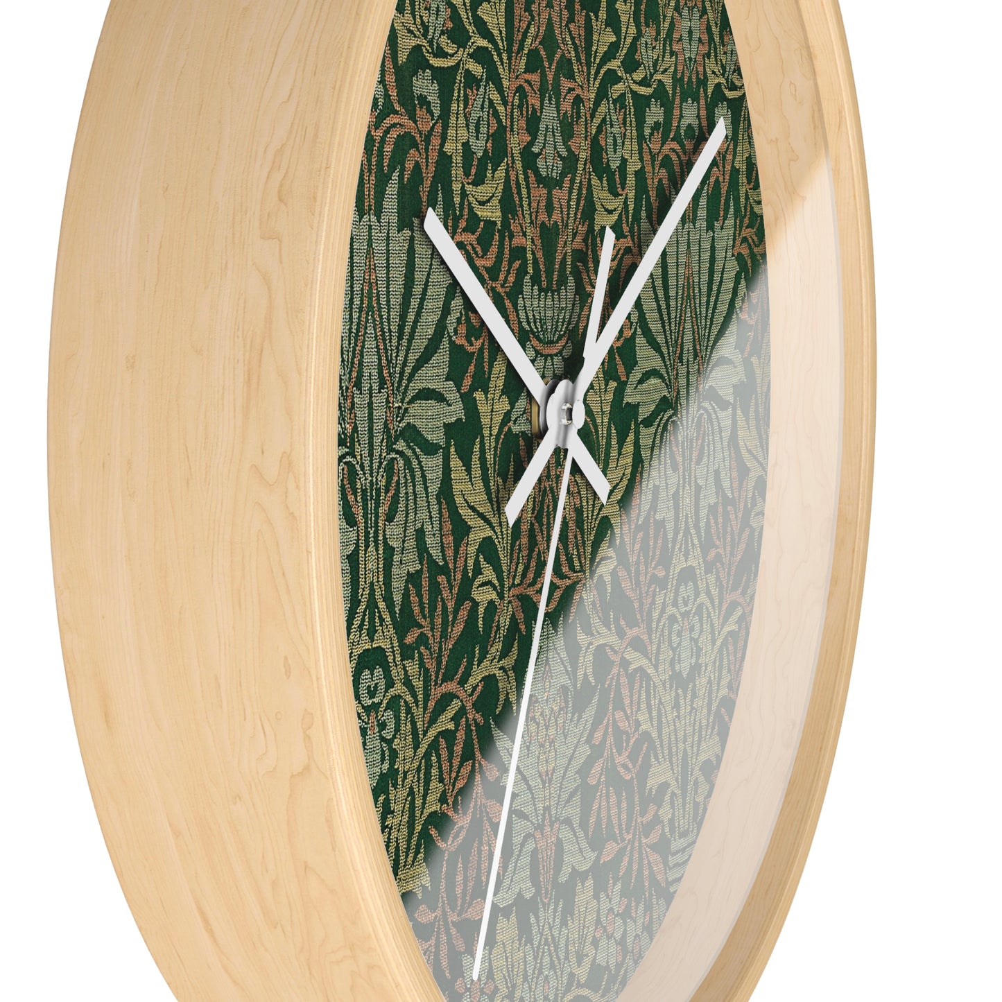 Flower Garden Wall Clock - Select from Black, White or Natural Wood Color