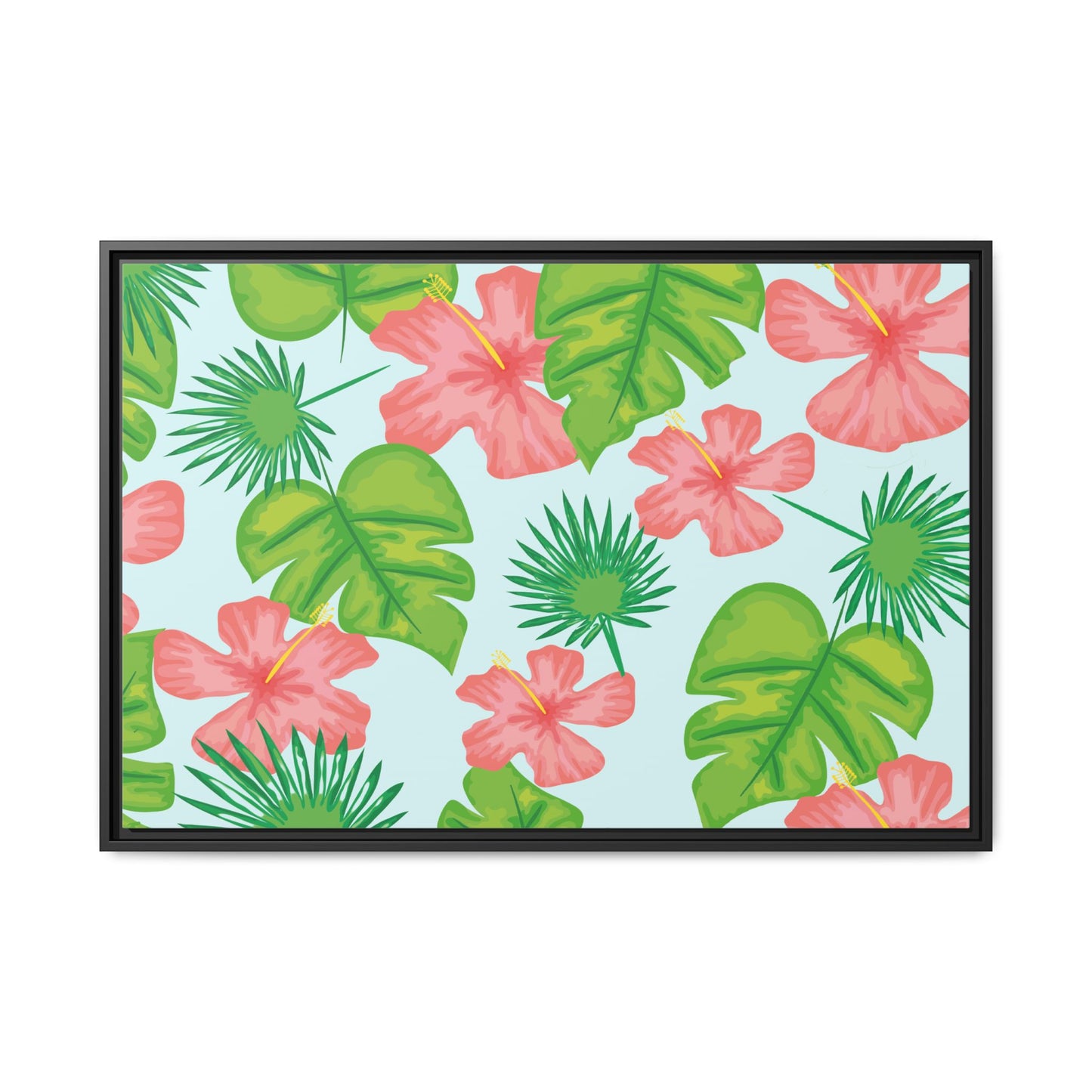 Tropical Island Framed Matte Canvas Art - Multiple Frame Colors & Size Options