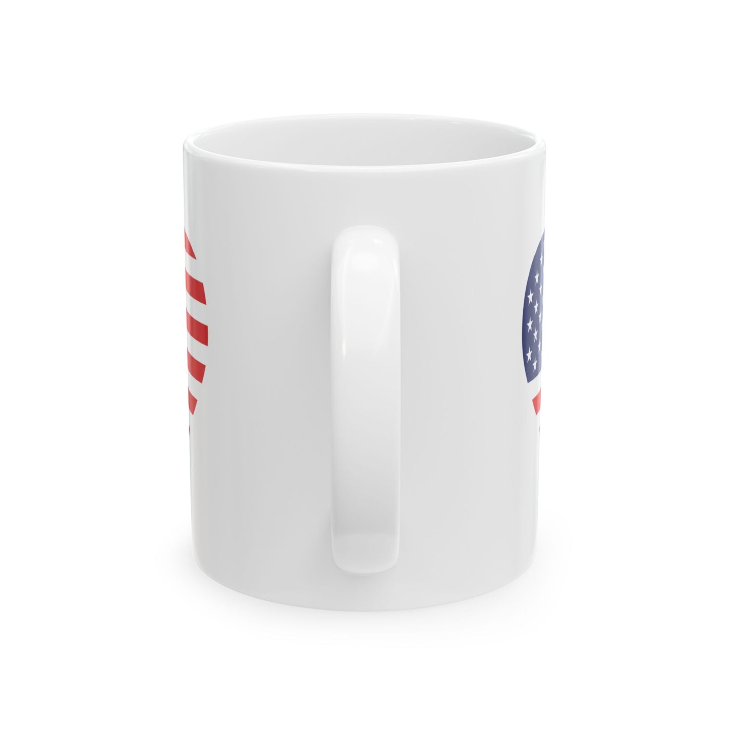 American Flag Heart Mug - 11 oz. & 15 oz. size options - Patriotic Heart Ceramic Mug, Independence Day Gift, Patriotic Coffee Cup, Love USA Drinkware