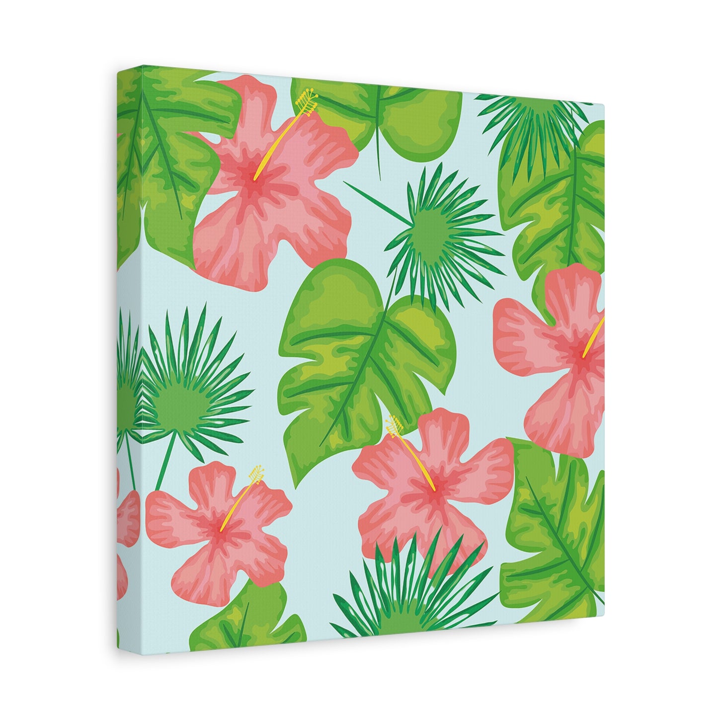 Tropical Island Canvas Art Print - Multiple Sizing Options - Tropical Art Wall Print, Floral Matte Canvas Home Decor