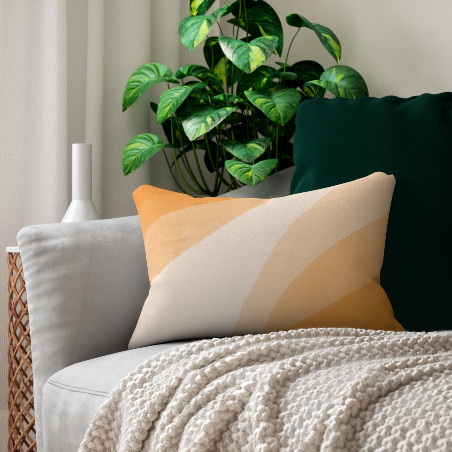 Orange Creamsicle Printed Lumbar Pillow with Insert (20" x 14") - Includes insert and zipper closure