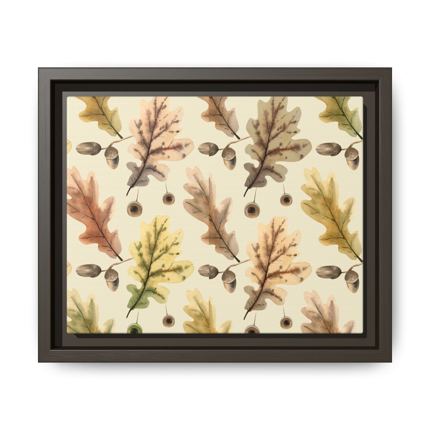 Oak Leaves Framed Matte Canvas Art - Multiple Frame Colors & Size Options