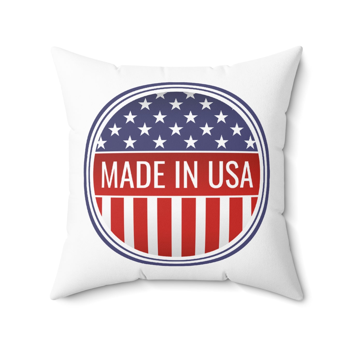 Made in USA Printed Square Pillow Cover with Insert - Multiple Sizes (14"x14", 16"x16", 18"x18", 20"x20"), Includes insert and zipper closure - Patriotic Square Pillow, Made in USA Home Decor, Independence Day Gift