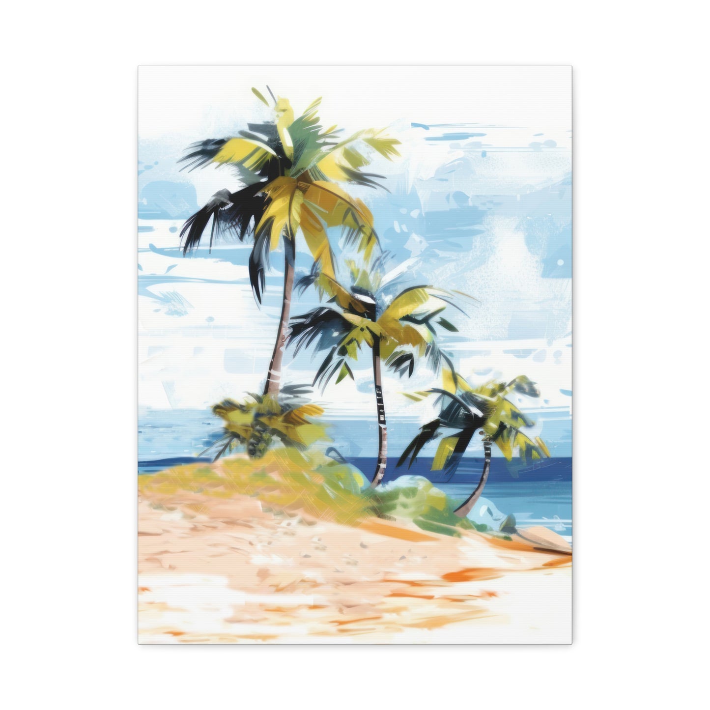 Tropical Retreat Canvas Wall Art Print - Multiple Sizing Options - Tropical Canvas Print, Coastal Wall Art, Beach Decor, Palm Tree Artwork