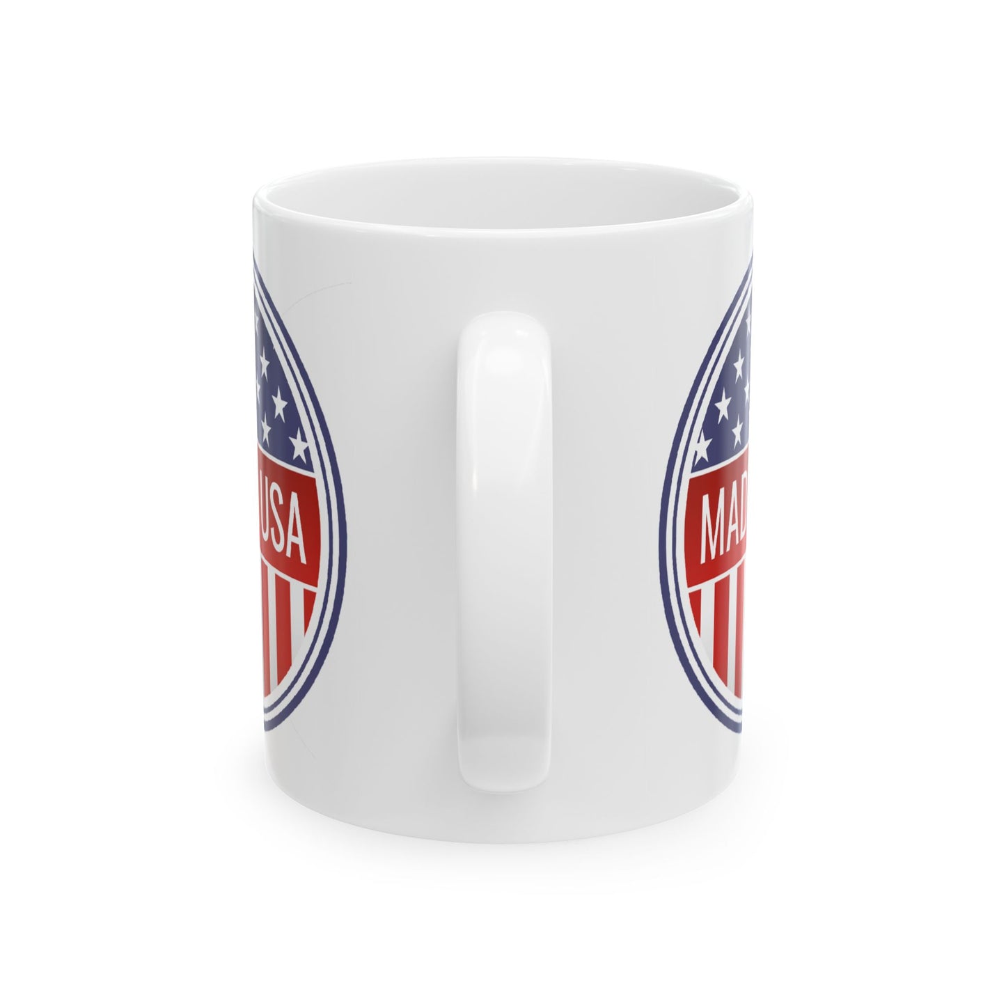 Made in USA Mug - 11 oz. & 15 oz. size options - Patriotic Ceramic Mug, Independence Day Gift, American Flag Coffee Cup, USA Drinkware
