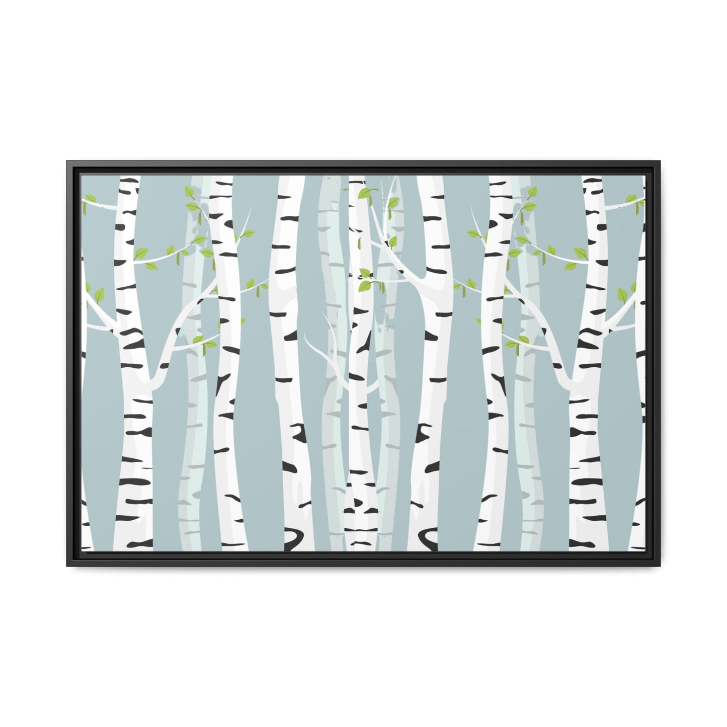 White Birch Framed Matte Canvas Art - Multiple Frame Colors & Size Options