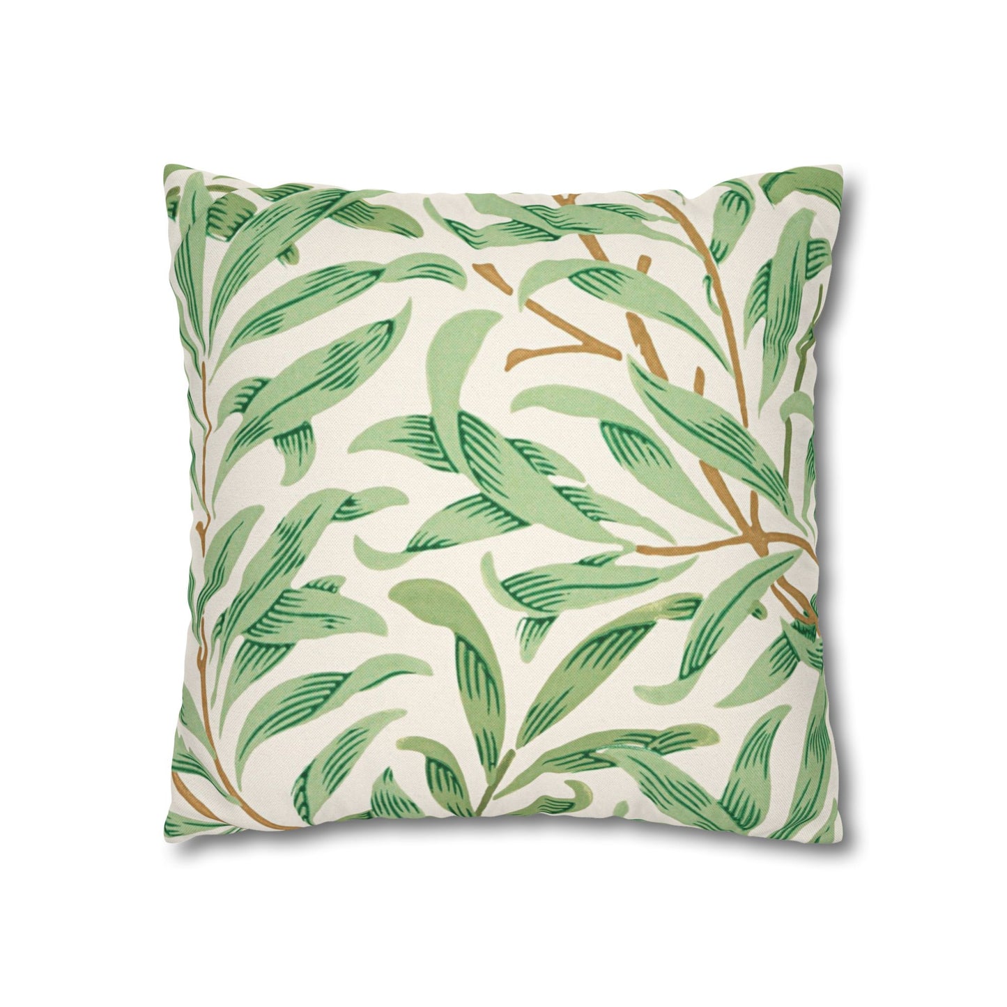 Willow Boughs Printed Square Pillow Cover (No Insert) - Multiple Sizes (14"x14", 16"x16", 18"x18", 20"x20"), Includes zipper closure