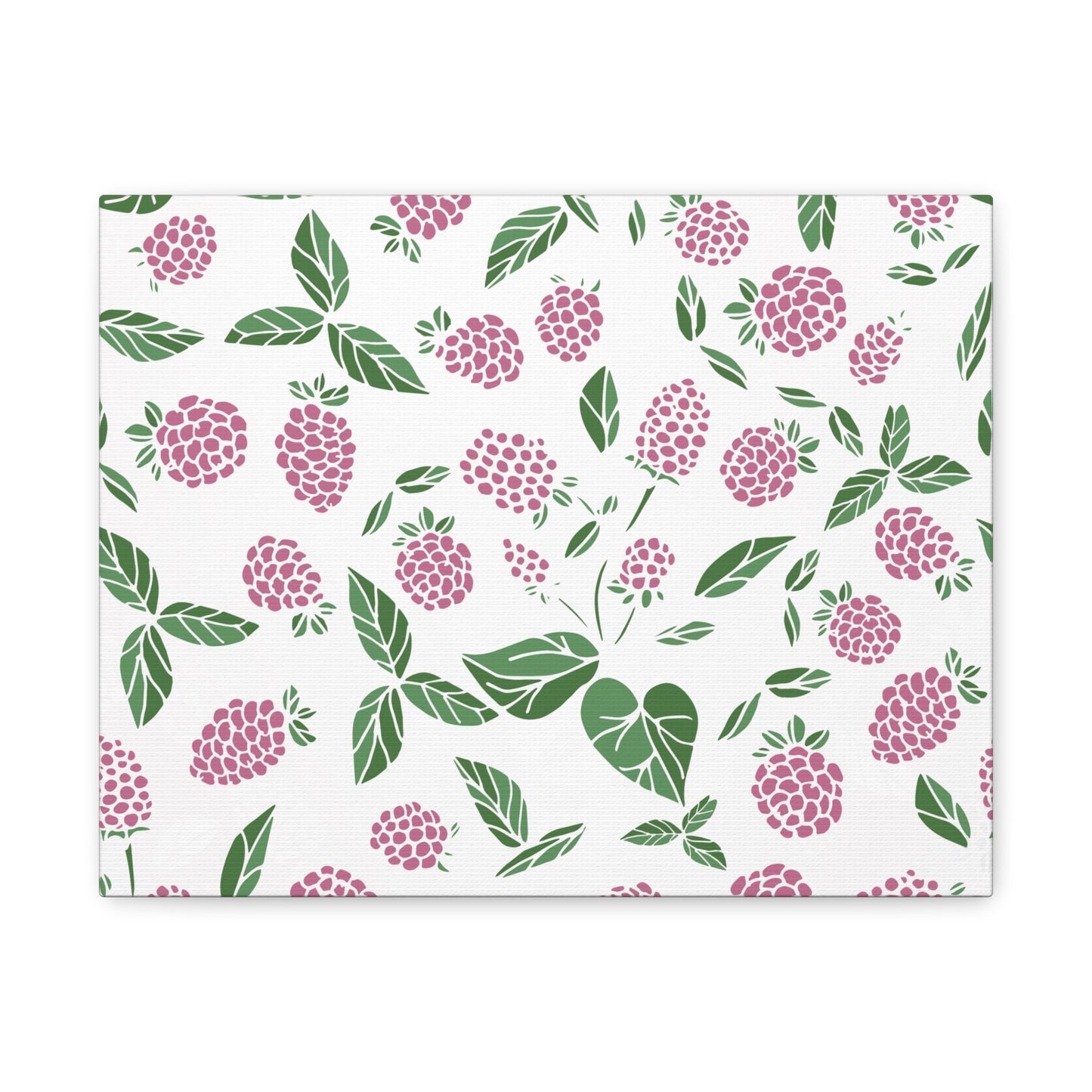 Pink Berry Canvas Wall Art Print - Multiple Sizing Options - Pink & White Art Canvas, Raspberry Print Decor, Gift for her