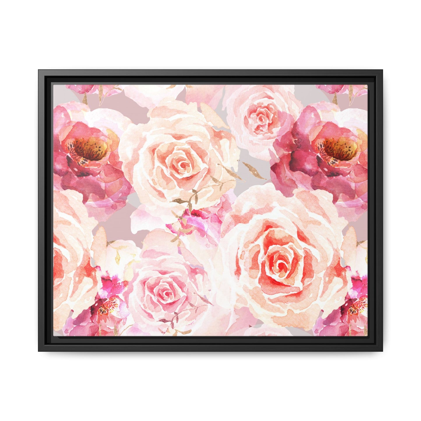 Bohemian Rose Framed Matte Canvas Art - Multiple Frame Colors & Size Options