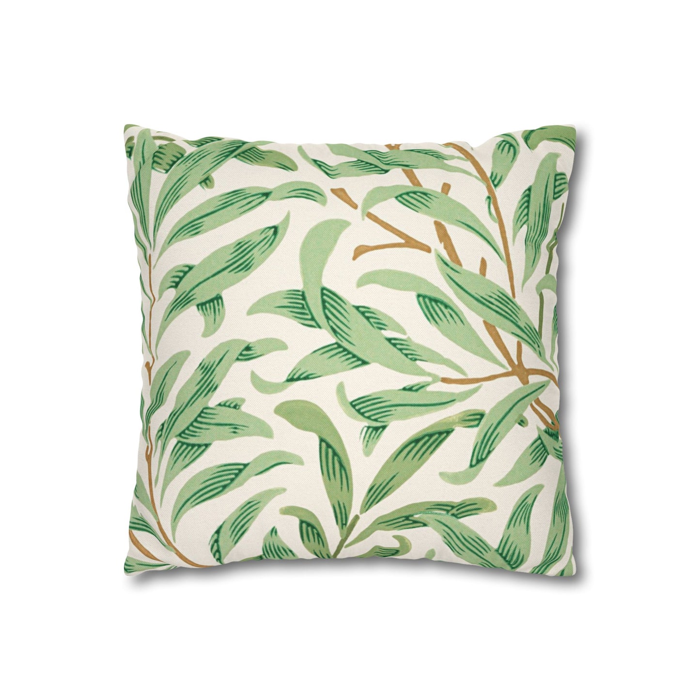 Willow Boughs Printed Square Pillow Cover (No Insert) - Multiple Sizes (14"x14", 16"x16", 18"x18", 20"x20"), Includes zipper closure