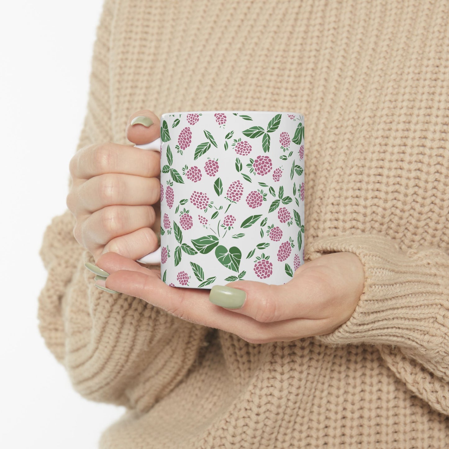 Pink Berry Ceramic Mug - 11 oz. & 15 oz. options