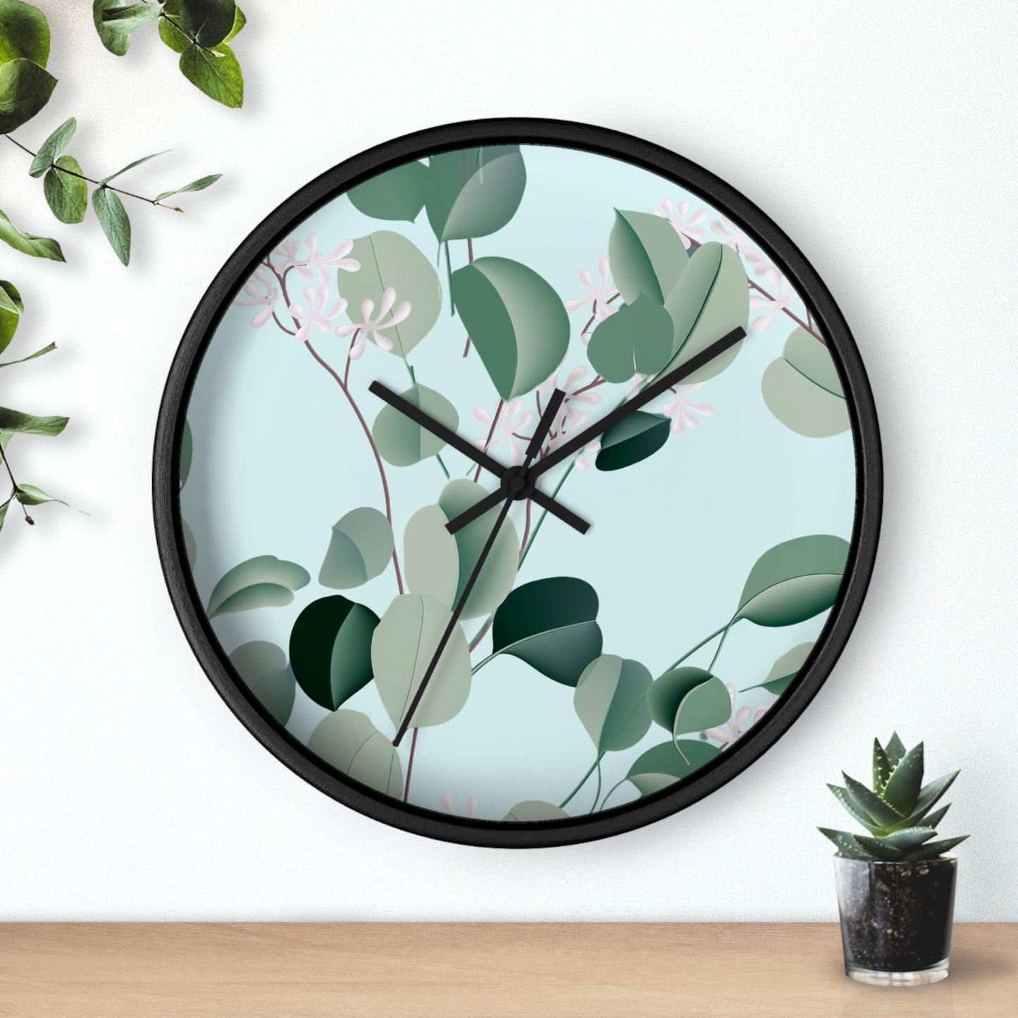 Spa Day Wall Clock - Select from Black, White or Natural Wood Color
