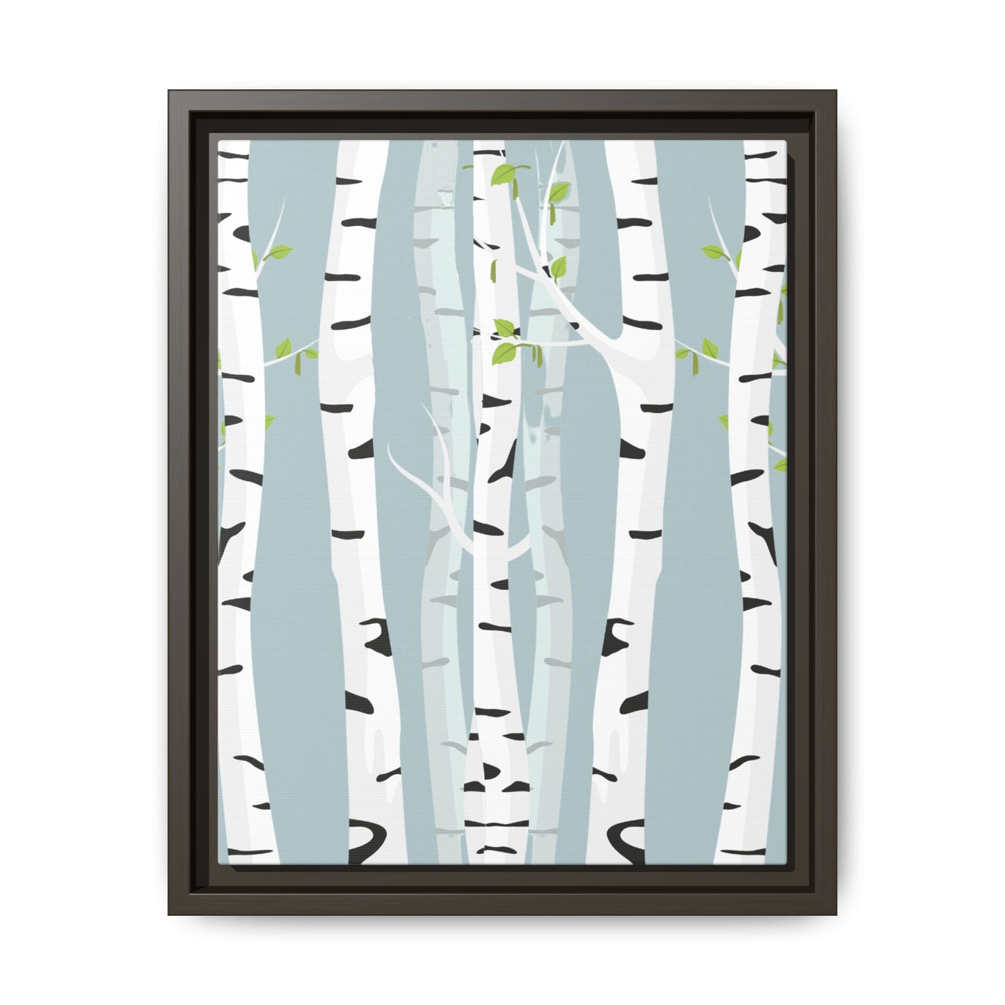 White Birch Framed Matte Canvas Art - Multiple Frame Colors & Size Options