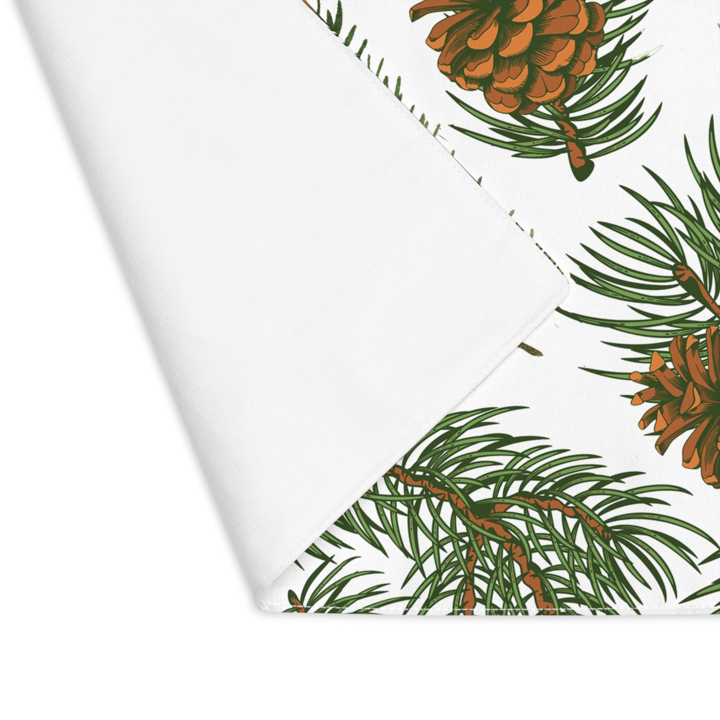 Needles & Cones Placemat - 18" × 14" Cotton Twill - Holiday and Christmas Placemats - 1 count