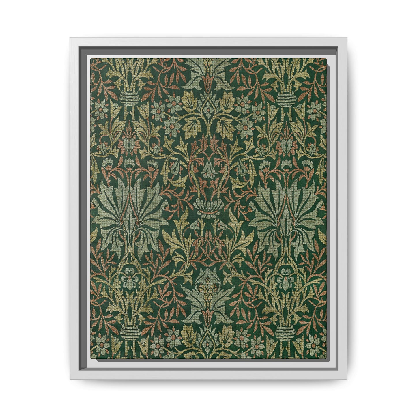 Flower Garden Framed Matte Canvas Art - Multiple Frame Colors & Size Options